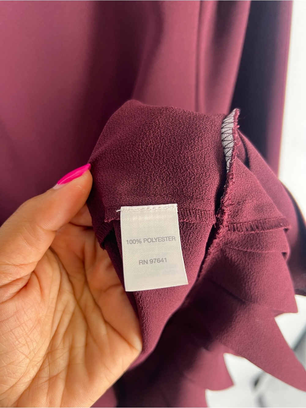 J. Jill Wine Burgundy Pleated-Hem Blouse - Picture 7 of 12